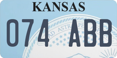 KS license plate 074ABB