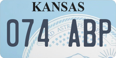 KS license plate 074ABP