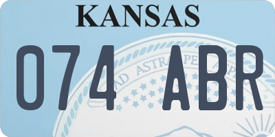 KS license plate 074ABR