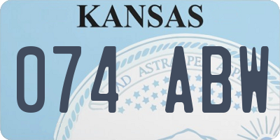 KS license plate 074ABW