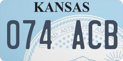 KS license plate 074ACB