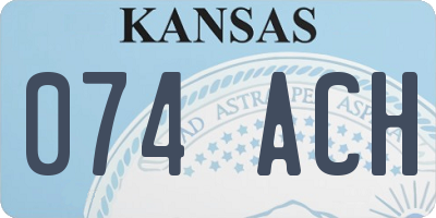 KS license plate 074ACH