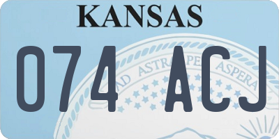 KS license plate 074ACJ