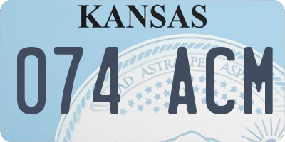 KS license plate 074ACM