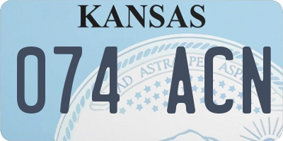 KS license plate 074ACN