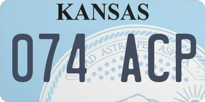 KS license plate 074ACP