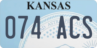 KS license plate 074ACS