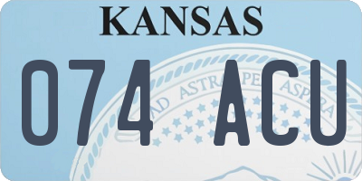 KS license plate 074ACU