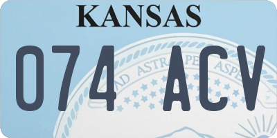 KS license plate 074ACV