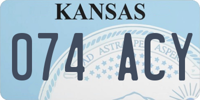 KS license plate 074ACY