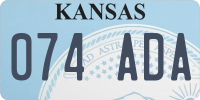 KS license plate 074ADA