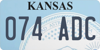 KS license plate 074ADC