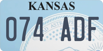KS license plate 074ADF