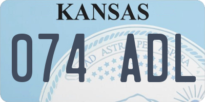 KS license plate 074ADL
