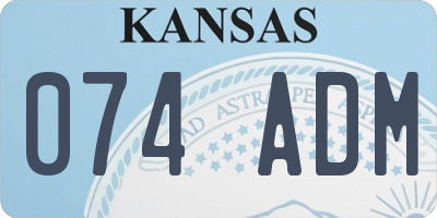 KS license plate 074ADM