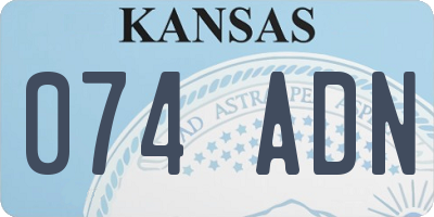 KS license plate 074ADN