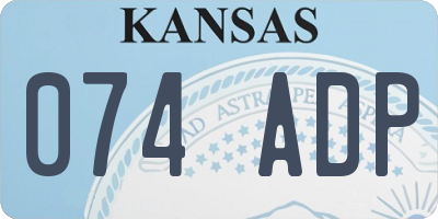 KS license plate 074ADP