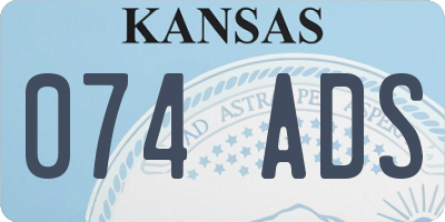 KS license plate 074ADS