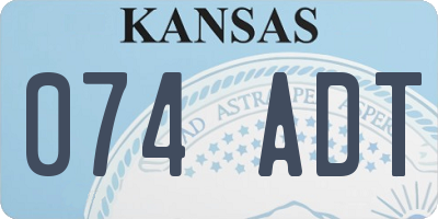 KS license plate 074ADT