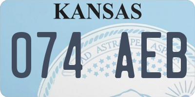 KS license plate 074AEB