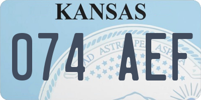 KS license plate 074AEF