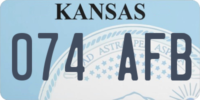 KS license plate 074AFB