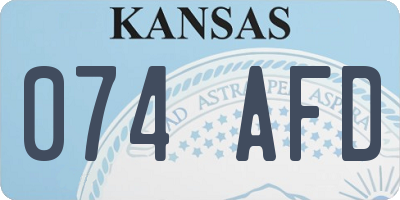 KS license plate 074AFD