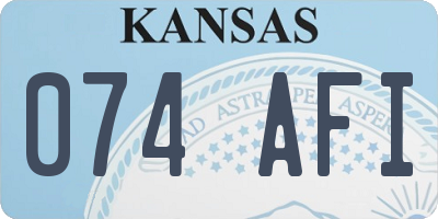 KS license plate 074AFI