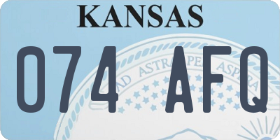 KS license plate 074AFQ