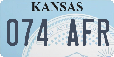 KS license plate 074AFR