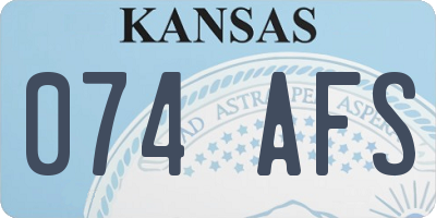 KS license plate 074AFS