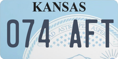 KS license plate 074AFT