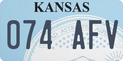 KS license plate 074AFV