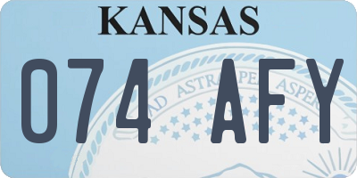 KS license plate 074AFY