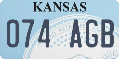 KS license plate 074AGB