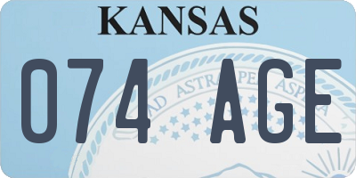 KS license plate 074AGE