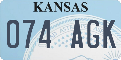 KS license plate 074AGK