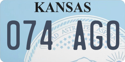 KS license plate 074AGO