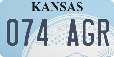 KS license plate 074AGR