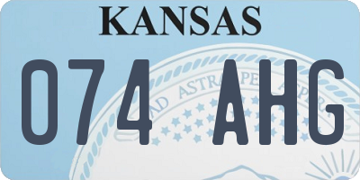 KS license plate 074AHG