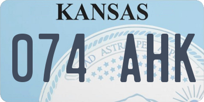 KS license plate 074AHK