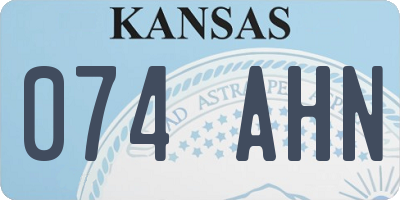KS license plate 074AHN