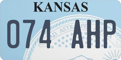 KS license plate 074AHP