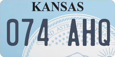 KS license plate 074AHQ