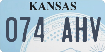 KS license plate 074AHV