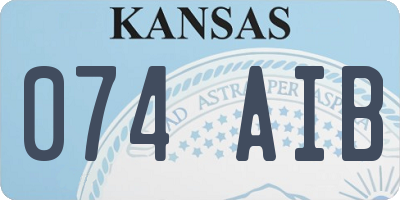 KS license plate 074AIB