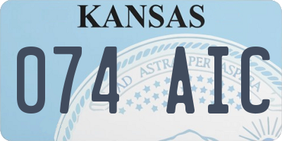 KS license plate 074AIC