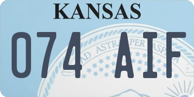 KS license plate 074AIF