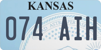 KS license plate 074AIH