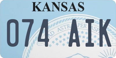 KS license plate 074AIK
